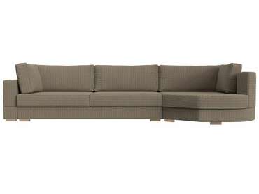 Угловой диван-кровать Лига 026 бежево-коричневого цвета правый угол