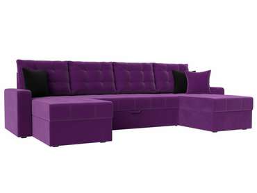 Угловой диван-кровать Ливерпуль фиолетового цвета