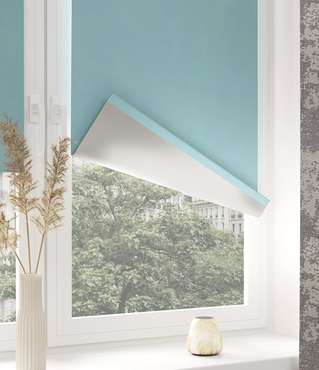 мини ролета Блэкаут сильвер 61,5х175 бирюза