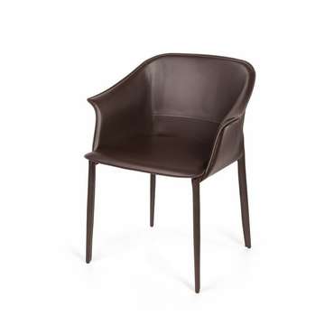 Обеденный стул с подлокотниками Gio коричневого цвета