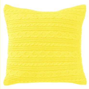 Вязаный чехол для подушки "yellow"