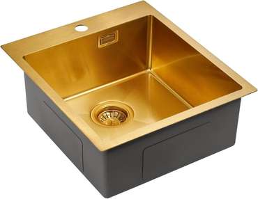 Кухонная мойка прямоугольная Paulmark Neckar 45х51 см золотого цвета