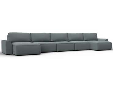 Угловой диван кровать Лига-048 МегаЛонг серого цвета