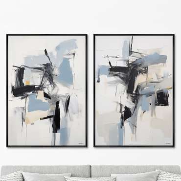 Набор из двух репродукций картин Linear space, 2024г.