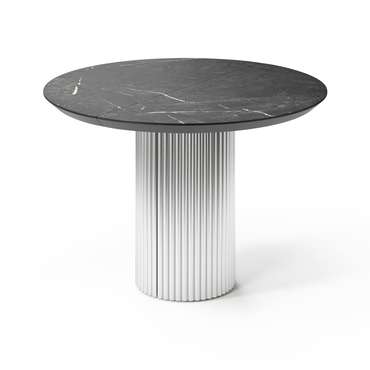 Раздвижной обеденный стол Ботейн M черно-серебряного цвета