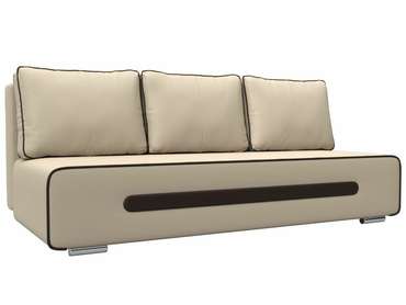 Прямой диван-кровать Приам бежевого цвета (экокожа)