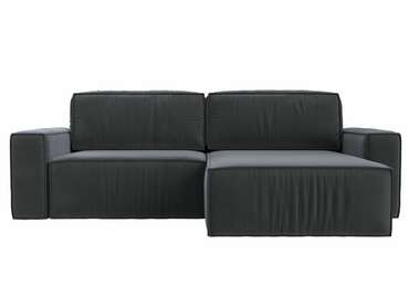 Угловой диван-кровать Прага классик серого цвета правый угол