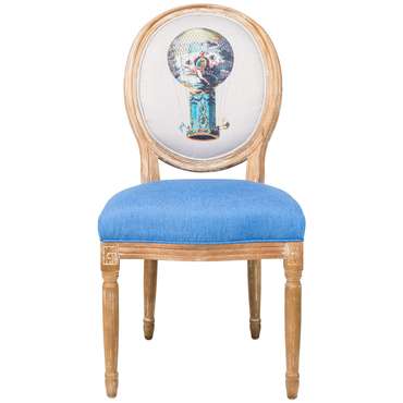 Стул Розьер с сиденьем и спинкой синего цвета