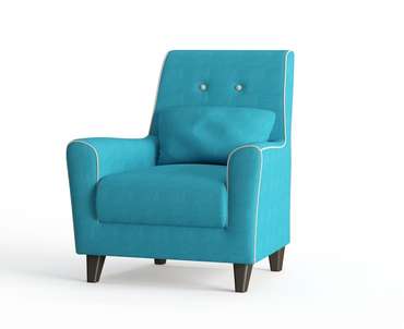 Кресло Мерлин в обивке из велюра голубого цвета
