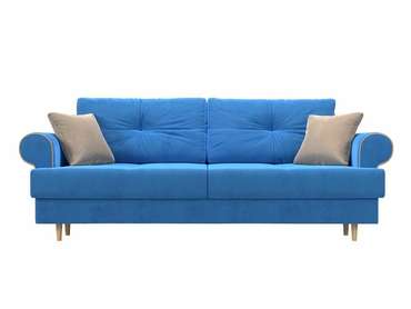 Прямой диван-кровать Сплин голубого цвета