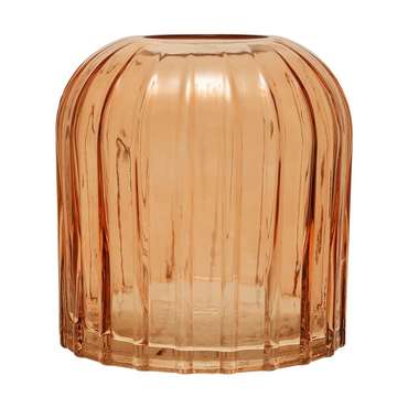 Декоративная ваза Рельеф из стекла персикового цвета