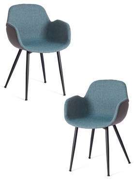 Набор из двух стульев Valentino бирюзово-серого цвета