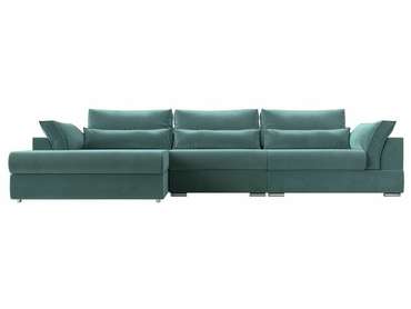 Угловой диван-кровать Пекин Long бирюзового цвета угол левый