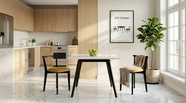 Обеденный стол Arki М 90 со столешницей цвета слоновая кость