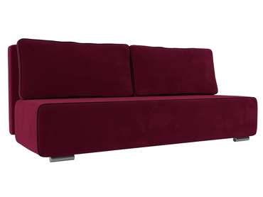 Прямой диван-кровать Уно бордового цвета