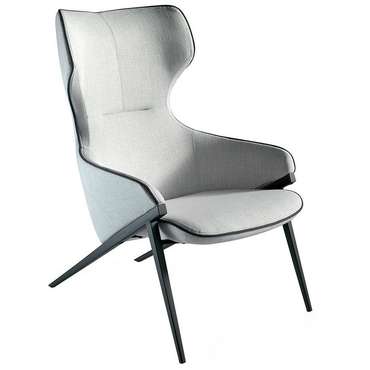 Кресло белого цвета со стальной структурой