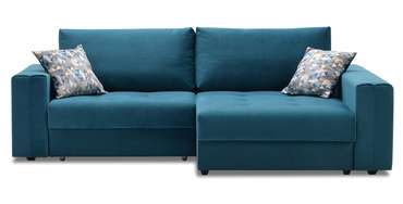 Угловой диван-кровать Джерси синего цвета