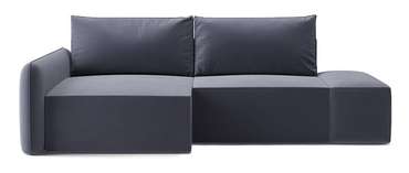 Угловой диван-кровать Портленд серого цвета левый