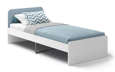 Кровать Home 90х200 бело-голубого цвета без подъемного механизма