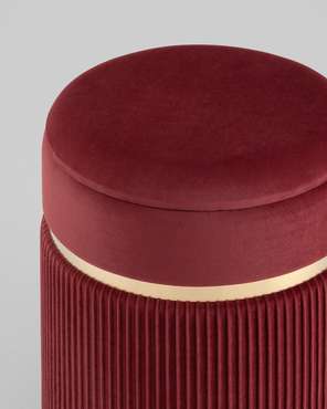 Пуф Миранда с ящиком бордового цвета
