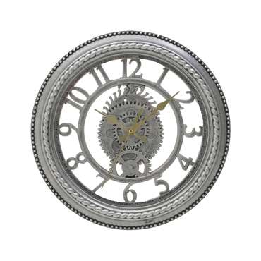 Часы настенные из пластика серебряного цвета