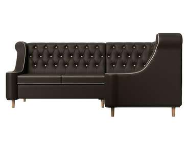 Угловой диван Бронкс коричневого цвета (экокожа) правый угол