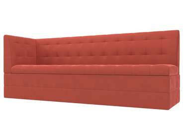 Угловой диван-кровать Бриз кораллового цвета с углом слева