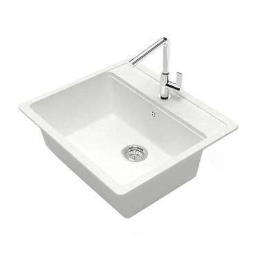 Кухонная мойка прямоугольная Maretti Kitchen MR570-WH 57х50 см белого цвета