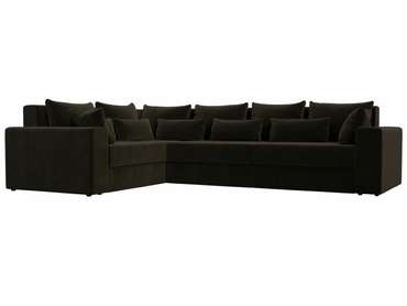 Угловой диван-кровать Майами Long темно-коричневого цвета левый угол