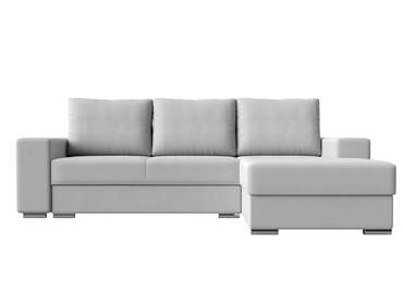 Угловой диван-кровать Дрезден белого цвета (экокожа) правый угол