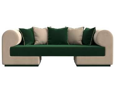 Прямой диван Кипр зелено-бежевого цвета