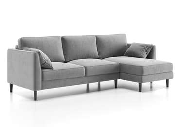 Угловой диван-кровать Грейс с оттоманкой серого цвета