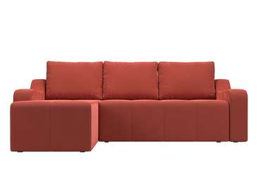 Угловой диван-кровать Элида кораллового цвета левый угол