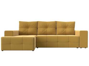 Угловой диван-кровать Перри желтого цвета левый угол