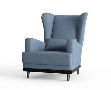 Кресло Грэмми в обивке из рогожки синего цвета