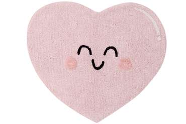 Ковер Счастливое сердце 90х105 розового цвета