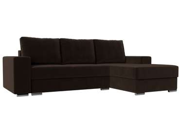 Угловой диван-кровать Дрезден коричневого цвета правый угол