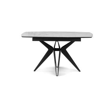 Раздвижной обеденный стол Риполь 140 черно-белого цвета