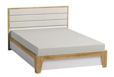 Кровать с ортопедическим основанием из металла Айрис 140х200 бело-бежевого цвета
