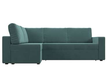 Угловой диван-кровать Оливер бирюзового цвета левый угол