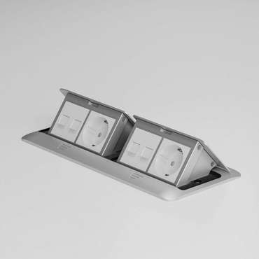 W8078065/ Выдвижной блок на 8 модулей (серебряный) W8078065 Выдвижной розеточный блок