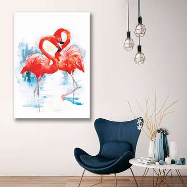 Картина на холсте Пара фламинго 50х70 см