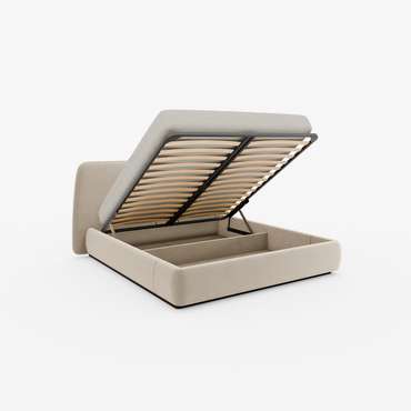 Кровать Bruno 160х200 бежевого цвета с подъемным механизмом