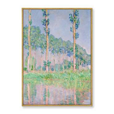 Репродукция картины на холсте Poplars, Pink Effect, 1891г.