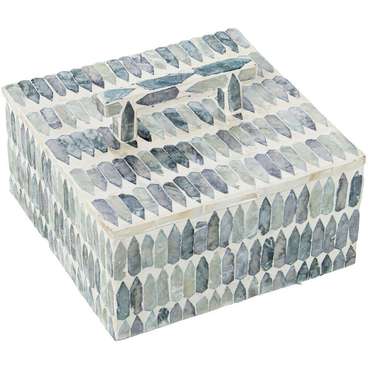 Шкатулка Разноцветный ротанг Перламутр 16 x 7 x 16 cm