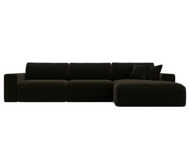 Угловой диван-кровать Лига 036 Классик Лонг темно-коричневого цвета правый угол