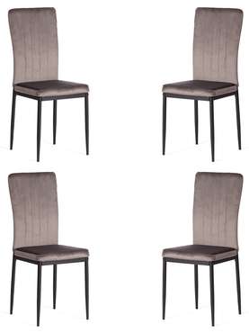 Комплект из четырех стульев Verter темно-серого цвета