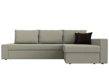 Угловой диван-кровать Версаль серо-бежевого цвета правый угол