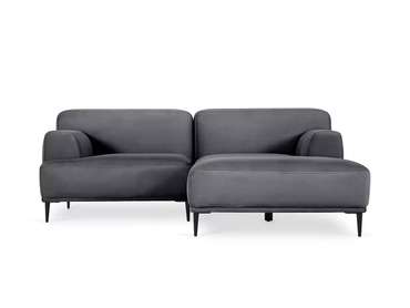 Угловой диван Portofino в обивке из велюра серого цвета