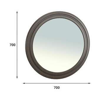Зеркало настенное Монблан круглое в раме темно-коричневого цвета